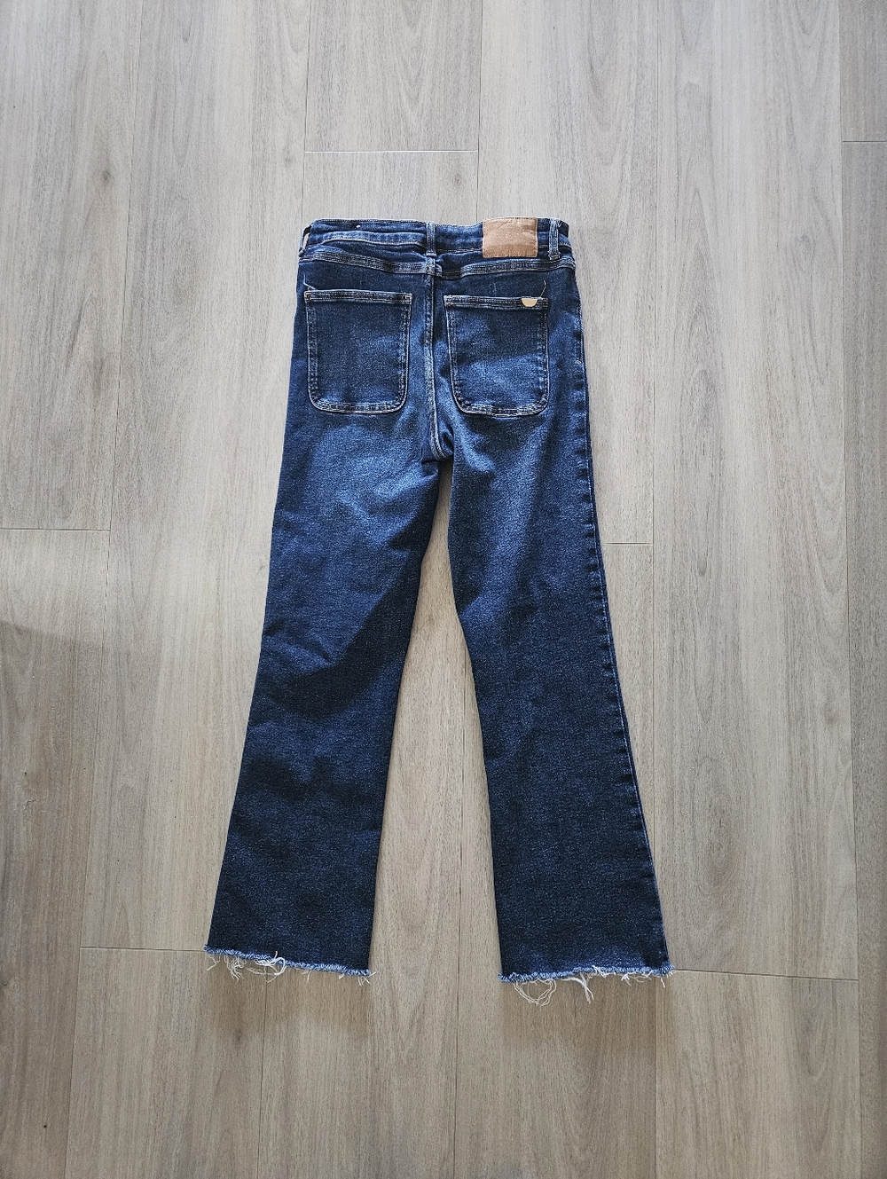 Zara Dark Blue Cropped Ankle Jeans 27 - Picture 3 of 6